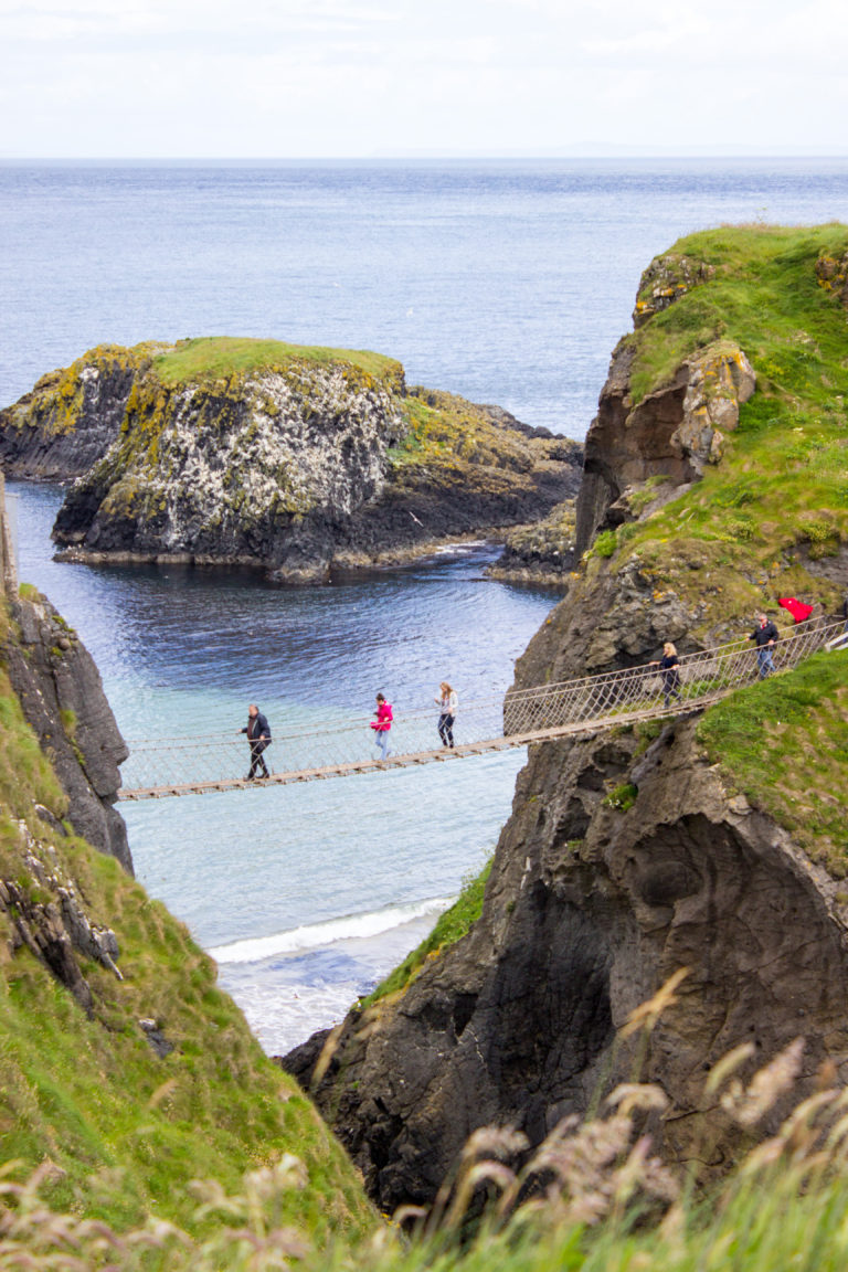 Swaying 100 ft above the sea at Carrick-a-Rede in Northern Ireland