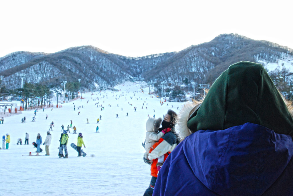Snowboarding at Jisan south Korea